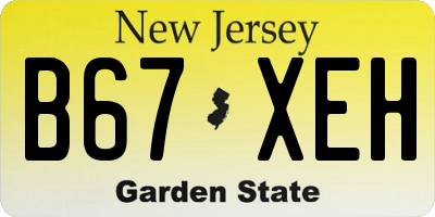 NJ license plate B67XEH