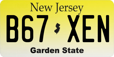 NJ license plate B67XEN