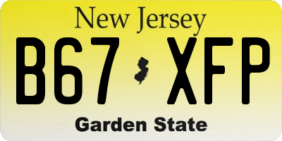 NJ license plate B67XFP