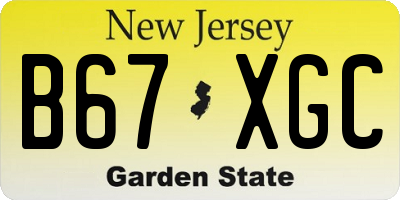 NJ license plate B67XGC