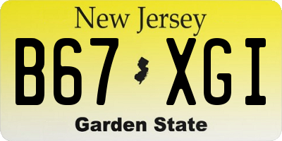 NJ license plate B67XGI