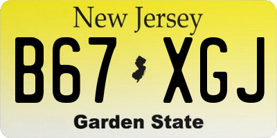 NJ license plate B67XGJ