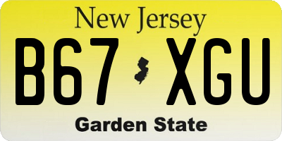 NJ license plate B67XGU