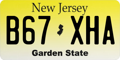 NJ license plate B67XHA
