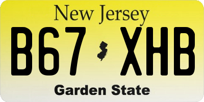 NJ license plate B67XHB