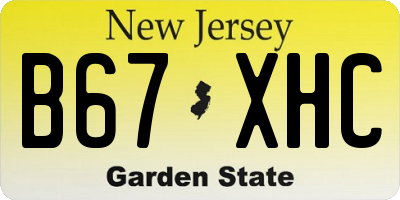 NJ license plate B67XHC