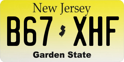 NJ license plate B67XHF