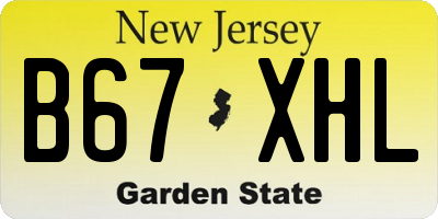 NJ license plate B67XHL