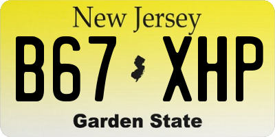 NJ license plate B67XHP