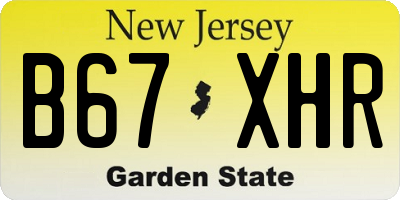 NJ license plate B67XHR