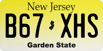 NJ license plate B67XHS