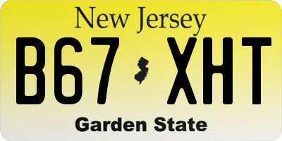 NJ license plate B67XHT