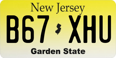 NJ license plate B67XHU