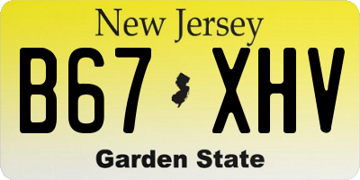 NJ license plate B67XHV