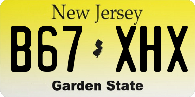 NJ license plate B67XHX