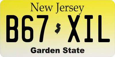 NJ license plate B67XIL