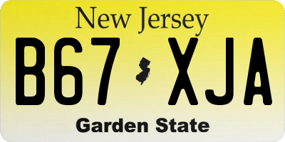 NJ license plate B67XJA