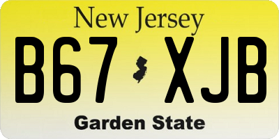 NJ license plate B67XJB