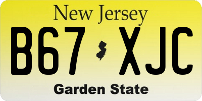 NJ license plate B67XJC