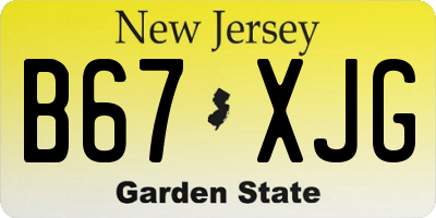 NJ license plate B67XJG