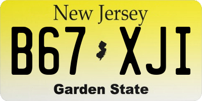 NJ license plate B67XJI