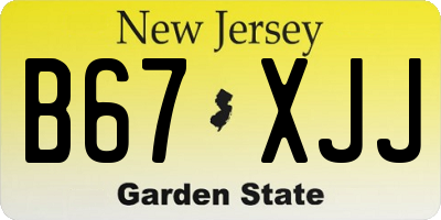 NJ license plate B67XJJ