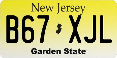 NJ license plate B67XJL
