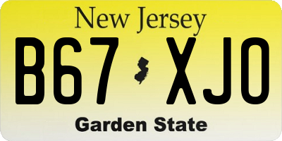 NJ license plate B67XJO