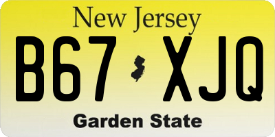 NJ license plate B67XJQ
