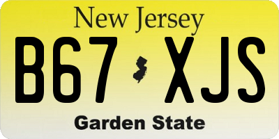 NJ license plate B67XJS