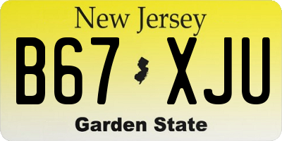 NJ license plate B67XJU
