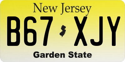 NJ license plate B67XJY