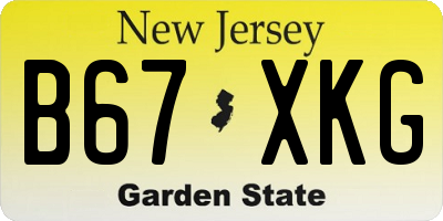 NJ license plate B67XKG