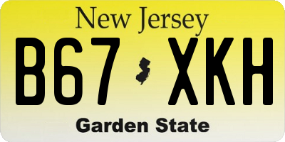 NJ license plate B67XKH