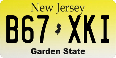 NJ license plate B67XKI
