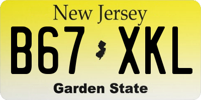 NJ license plate B67XKL