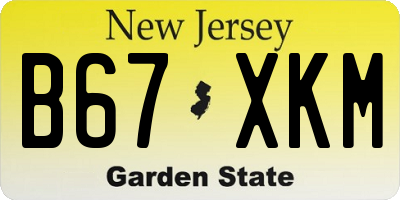 NJ license plate B67XKM