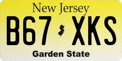 NJ license plate B67XKS