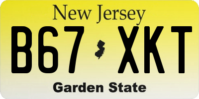 NJ license plate B67XKT