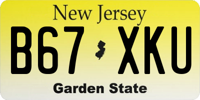 NJ license plate B67XKU
