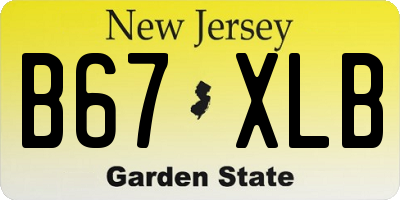 NJ license plate B67XLB