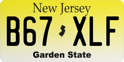NJ license plate B67XLF