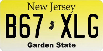 NJ license plate B67XLG