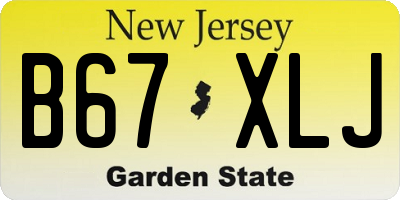 NJ license plate B67XLJ