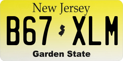 NJ license plate B67XLM