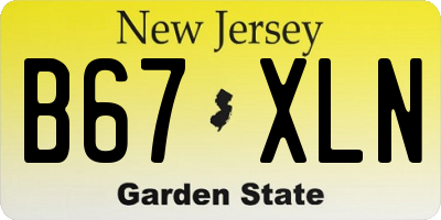 NJ license plate B67XLN