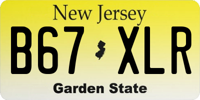 NJ license plate B67XLR