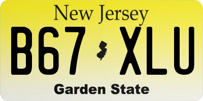 NJ license plate B67XLU