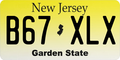 NJ license plate B67XLX