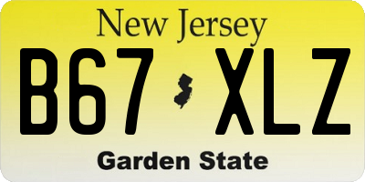 NJ license plate B67XLZ
